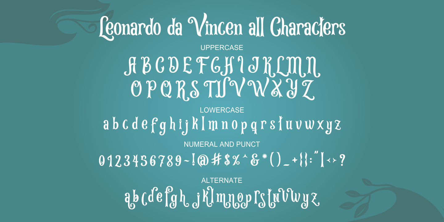 Пример шрифта Leonardo da Vincen Regular